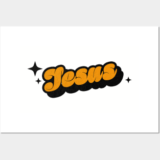 Jesus - Retro Classic Typography Style Posters and Art